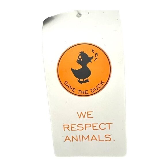 Save The Duck Womens Black Hooded Water Resistant Shiny Puffer Jacket Sz L New - Picture 10 of 15